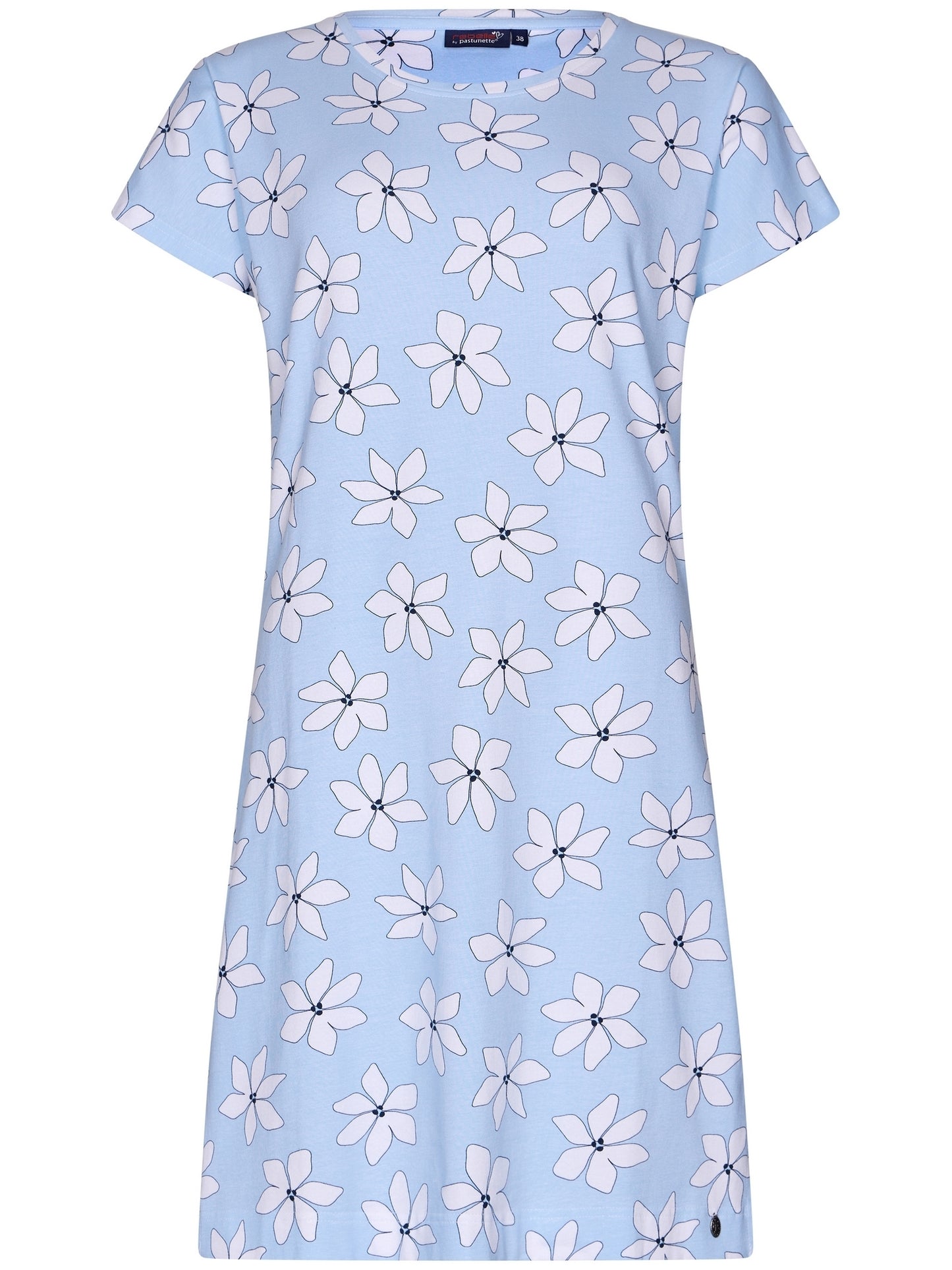 Rebelle Nachthemd met witte bloemenprint - 111251-618-2 - Licht blauw