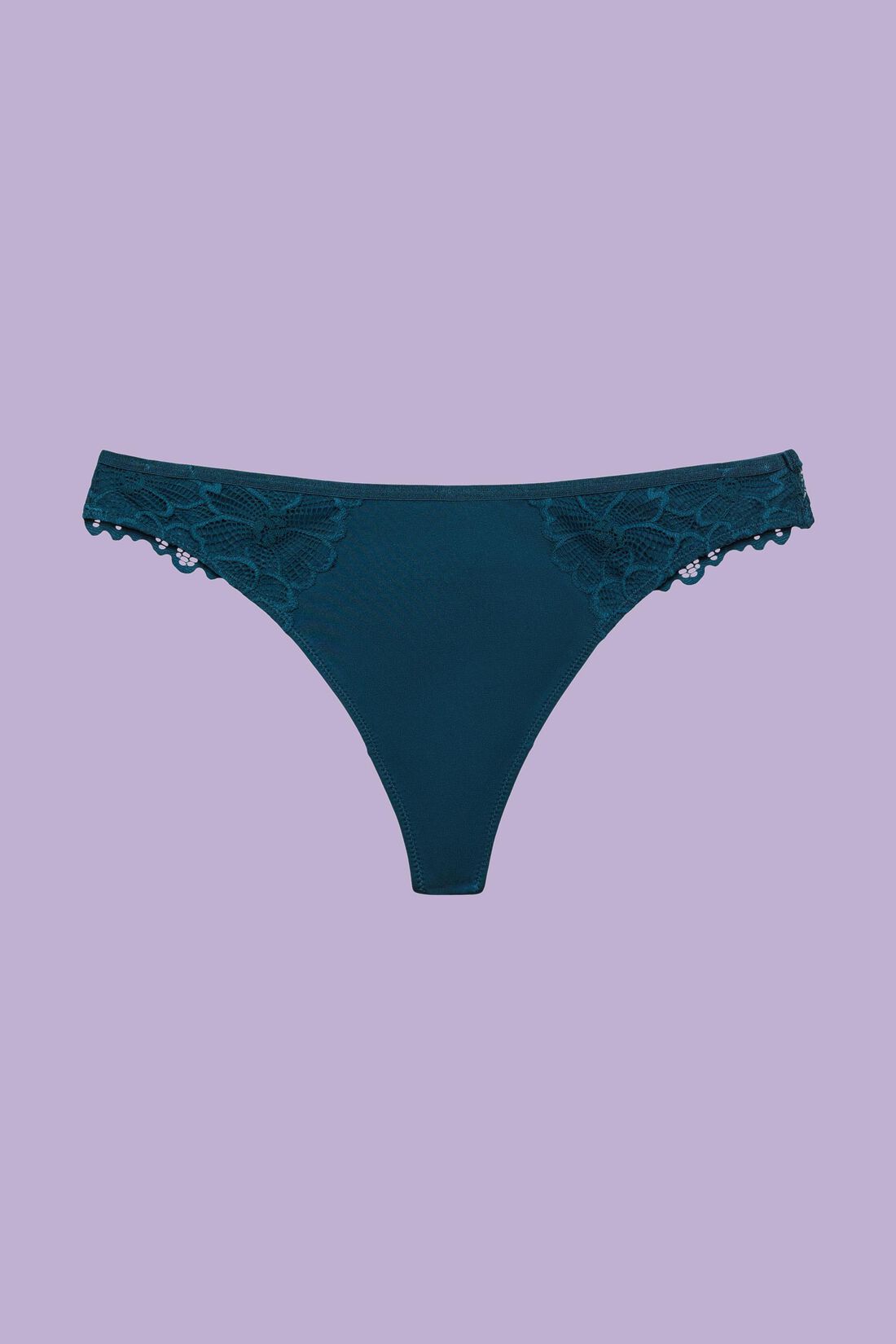 Esprit string - Big flower lace micro 113EF1T318 - Petrol Blue