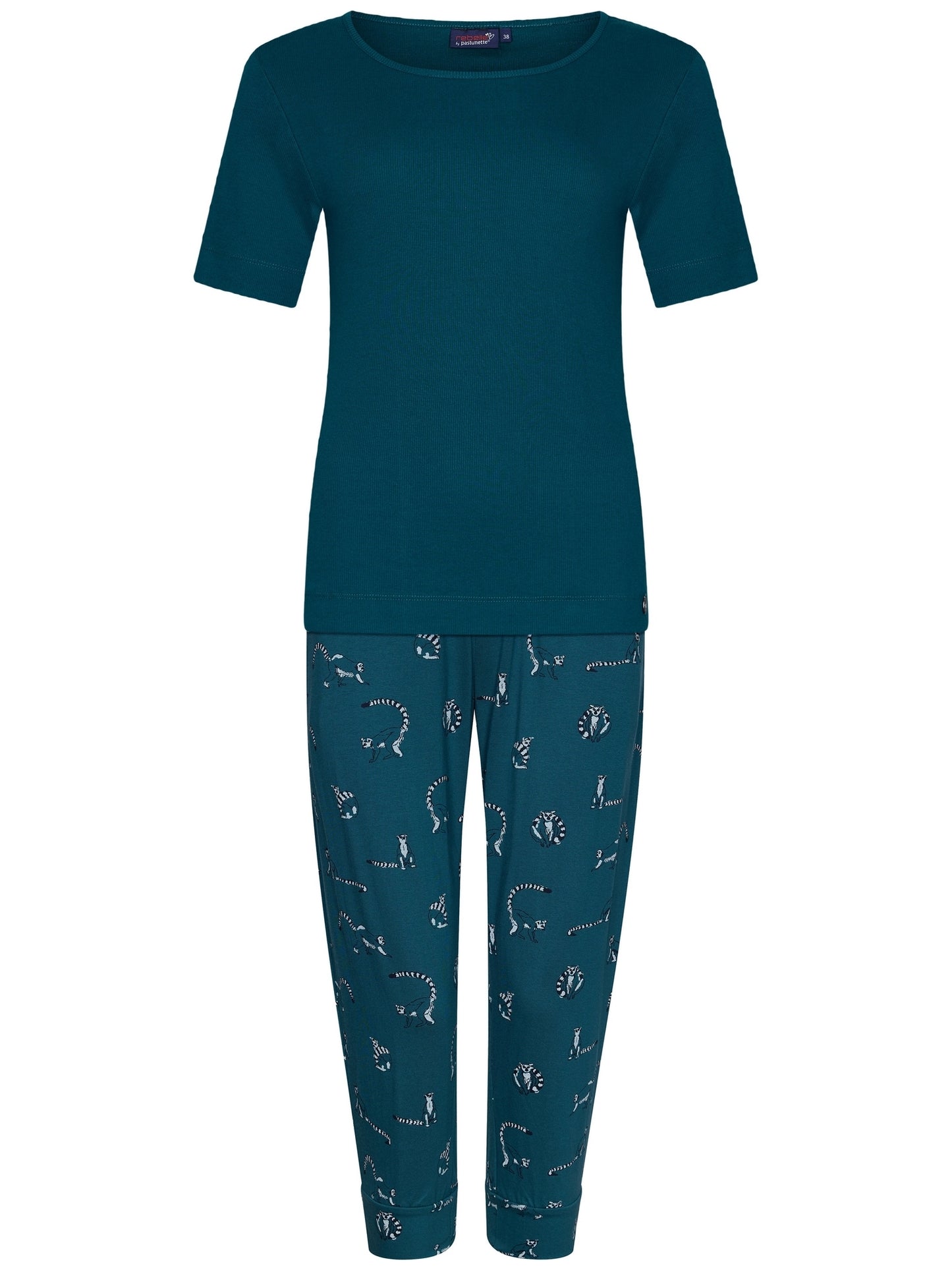 Rebelle capri pyjama ringstaart aapjes - 121251-606-1 - donker groen