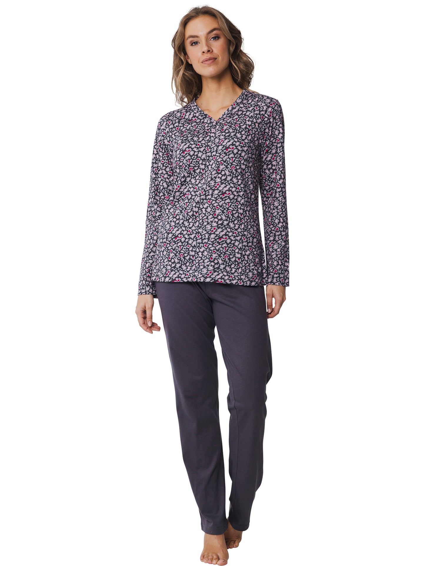 Pastunette pyjama in all-over grijze print - 20242-156-4 - donker grijs