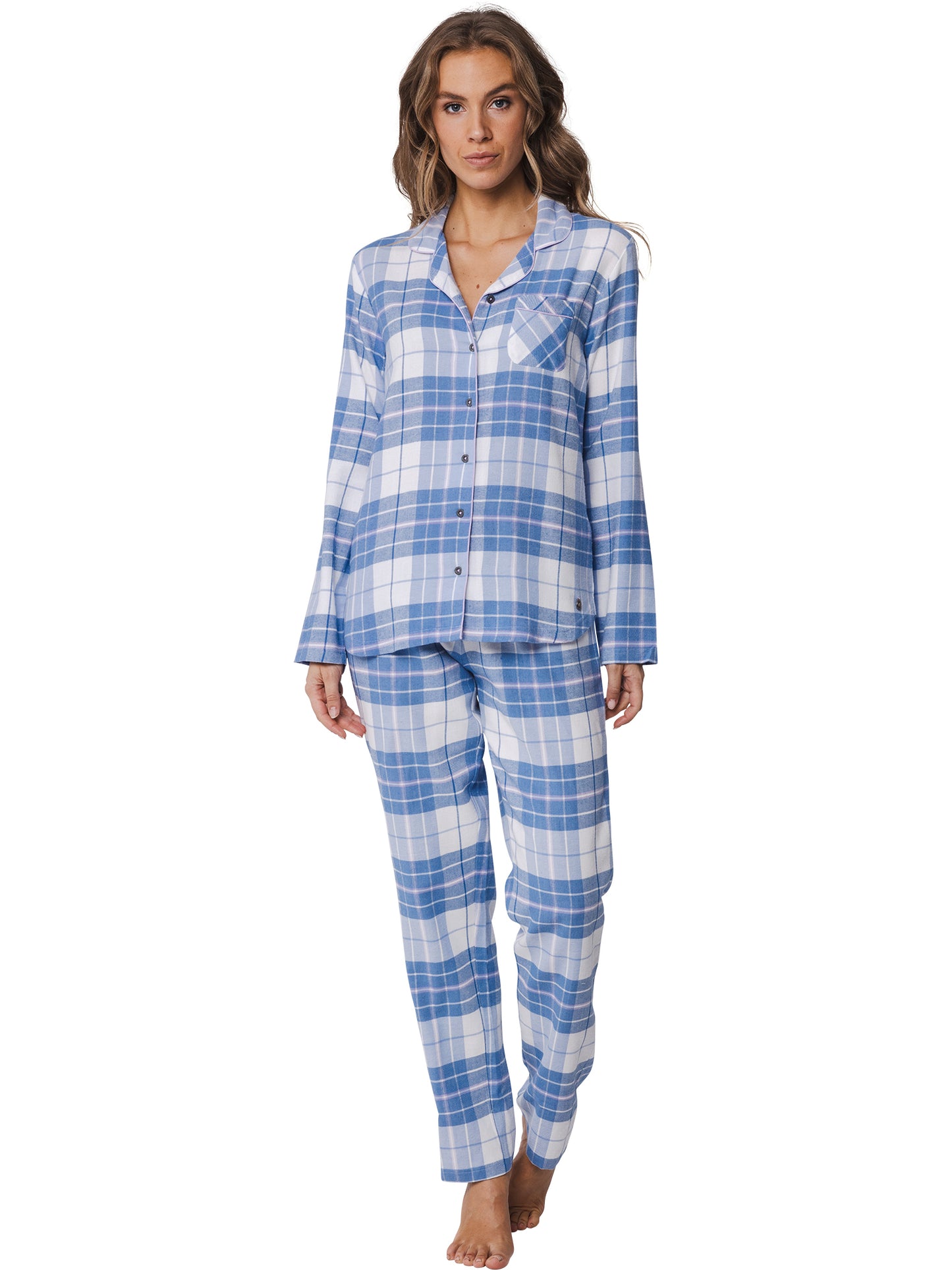 Rebelle pyjama flannel geruit - 21242-442-6 - Licht blauw