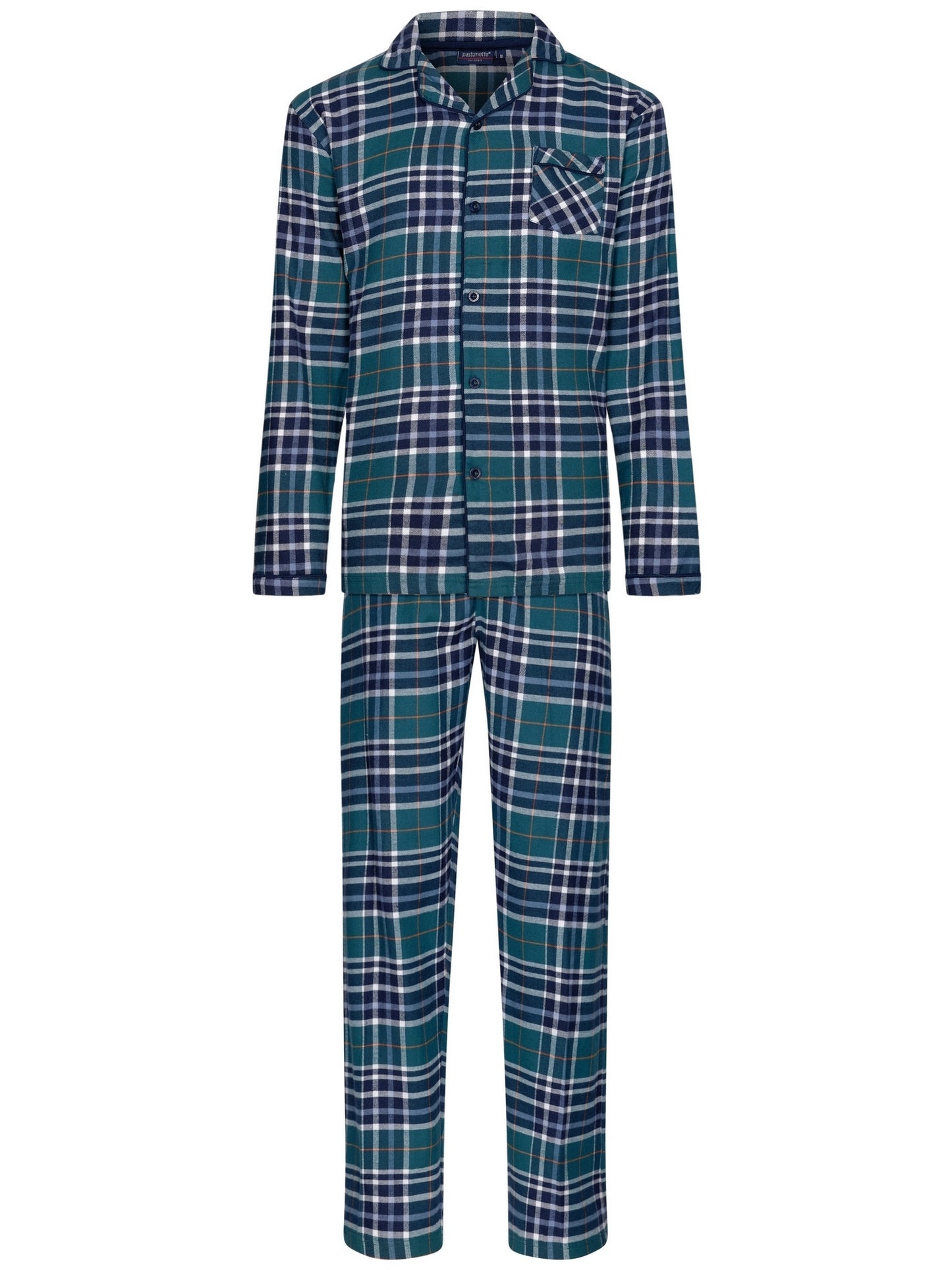 Pastunette flanellen heren pyjama geruit - 23242-608-6 - Donker groen