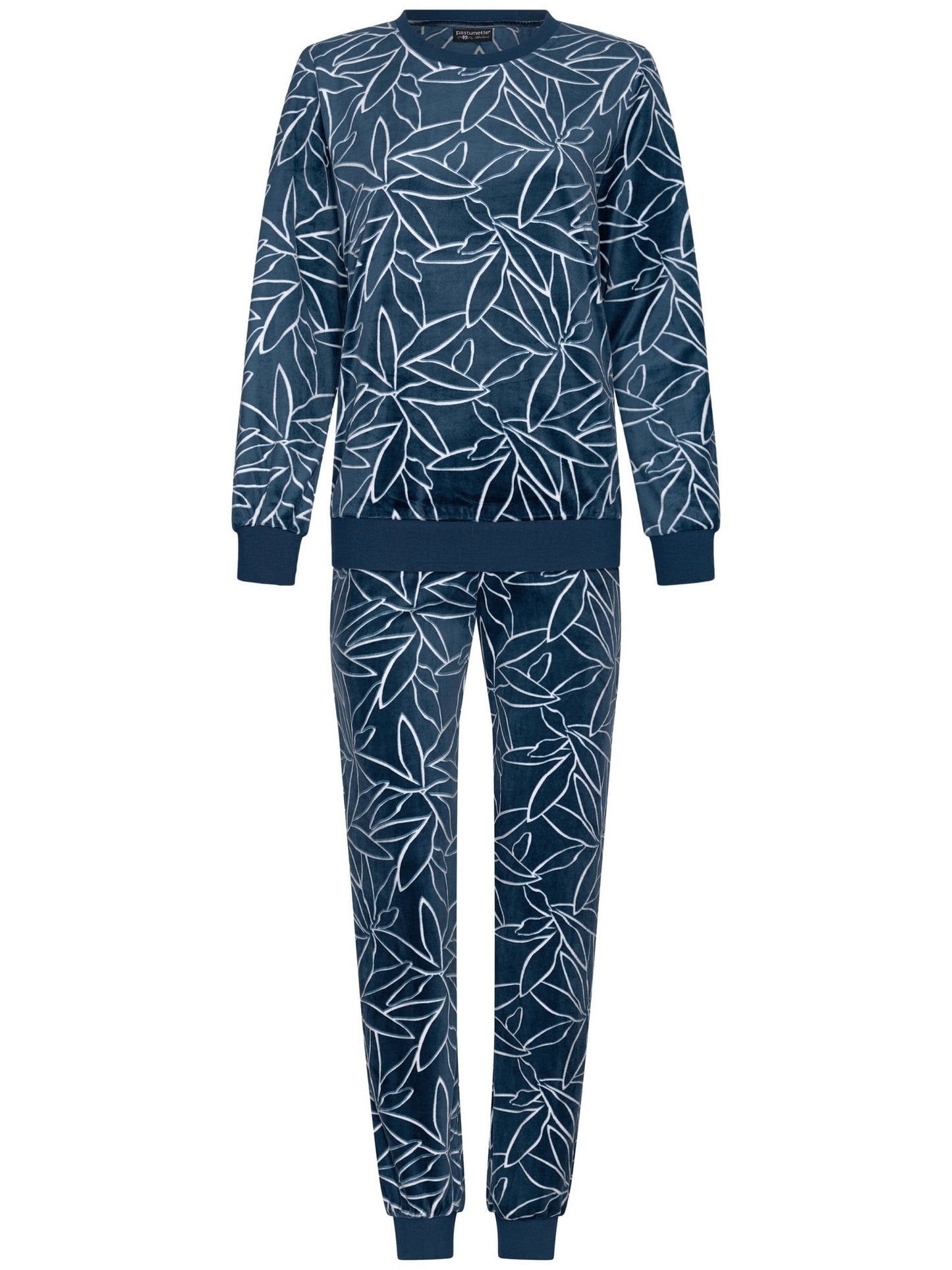 Pastunette Premium Warme pyjama met boorden - 25242-310-2 - Donker blauw