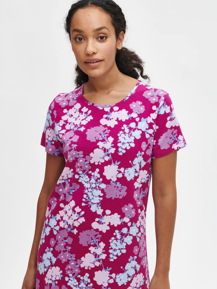 Nanso big shirt korte mouw - VERBENA 28354 - Fuchsia