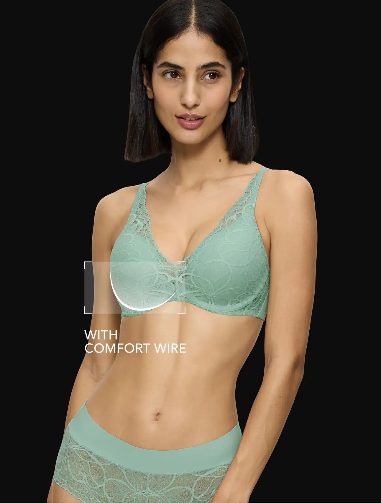 Triumph PUSH-UP BH - Body Make-Up Illusion Lace WP - Misty Turquoise