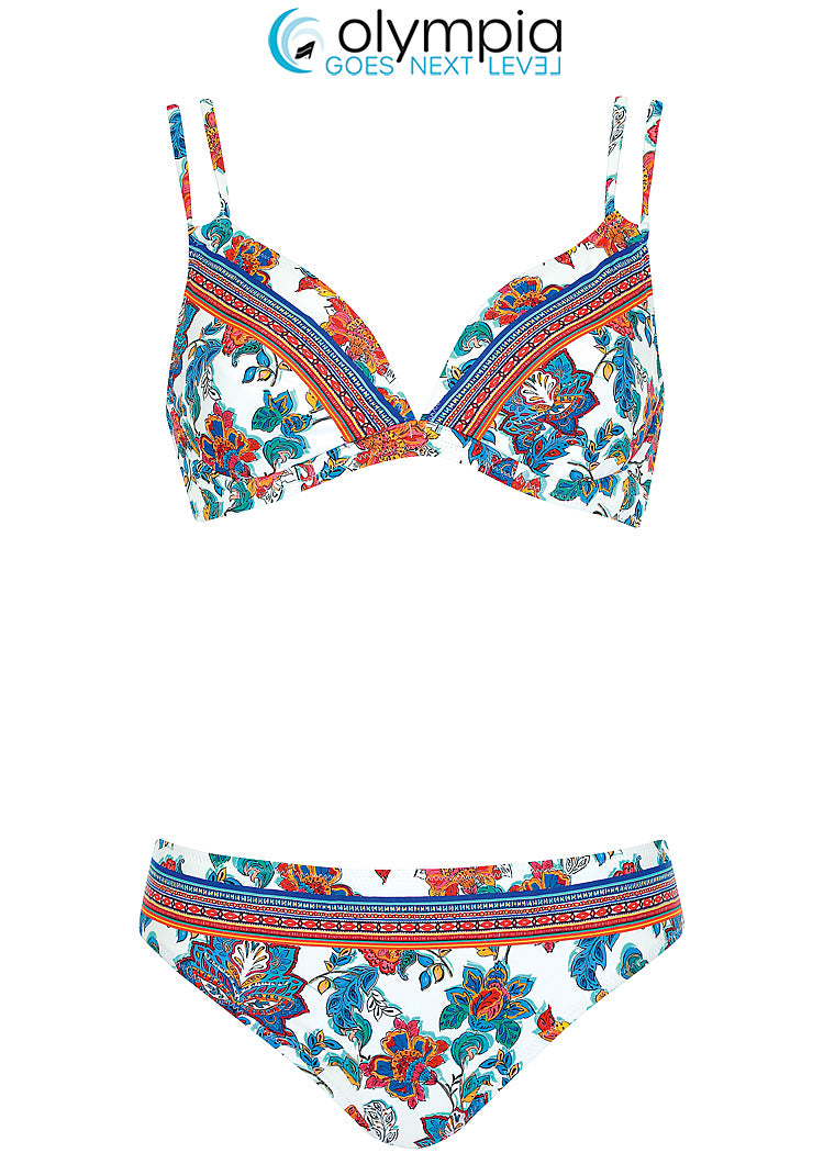 Olympia beugel Bikini - 31716 - wit gebloemd