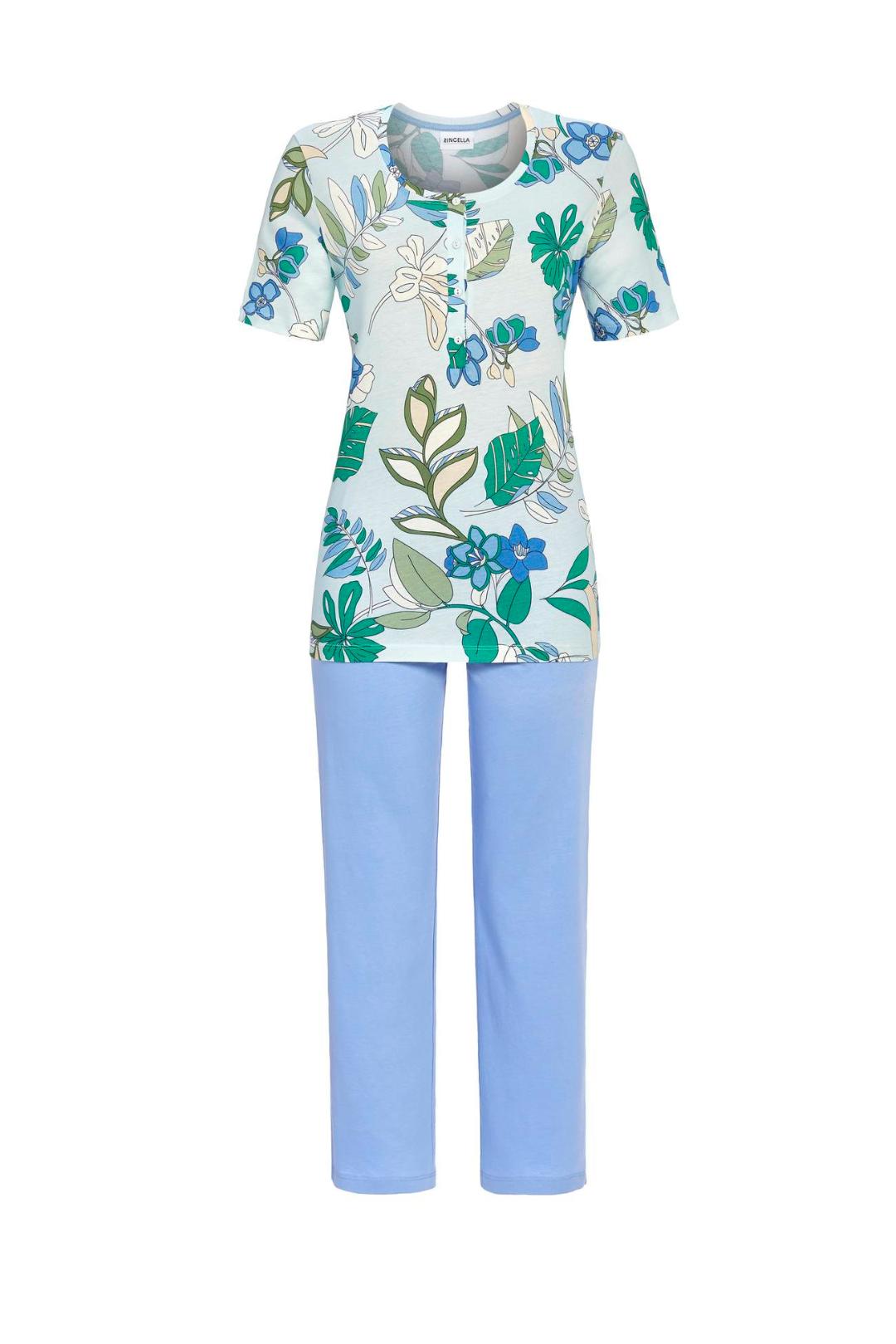 Ringella pyjama 7/8 broek met bloemen - 4211243 - blauw