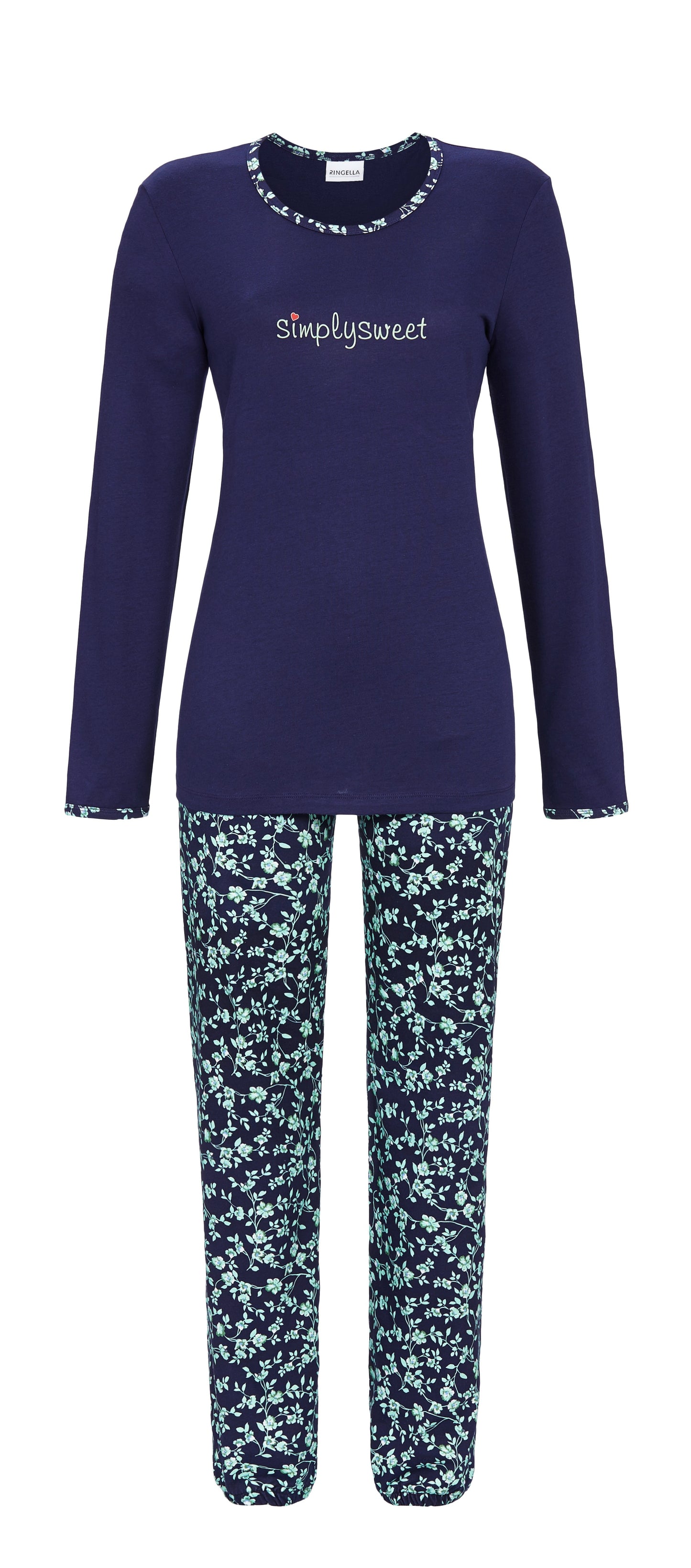 Ringella pyjama met boorden - 4511225 - Donker blauw