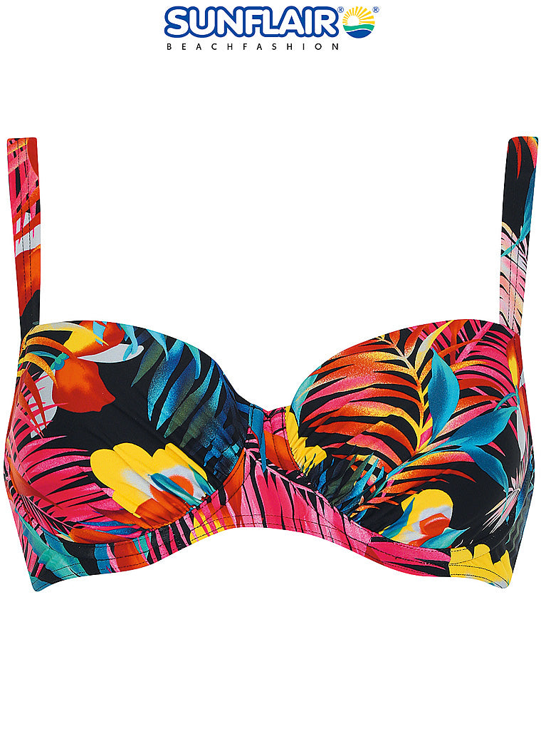 Sunflair balconette bikiniset - 71006 / 71007 - Zwart bloemenprint