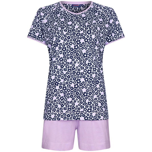 Rebelle Shortama bloemetjes - 3241-412-2 - Licht paars