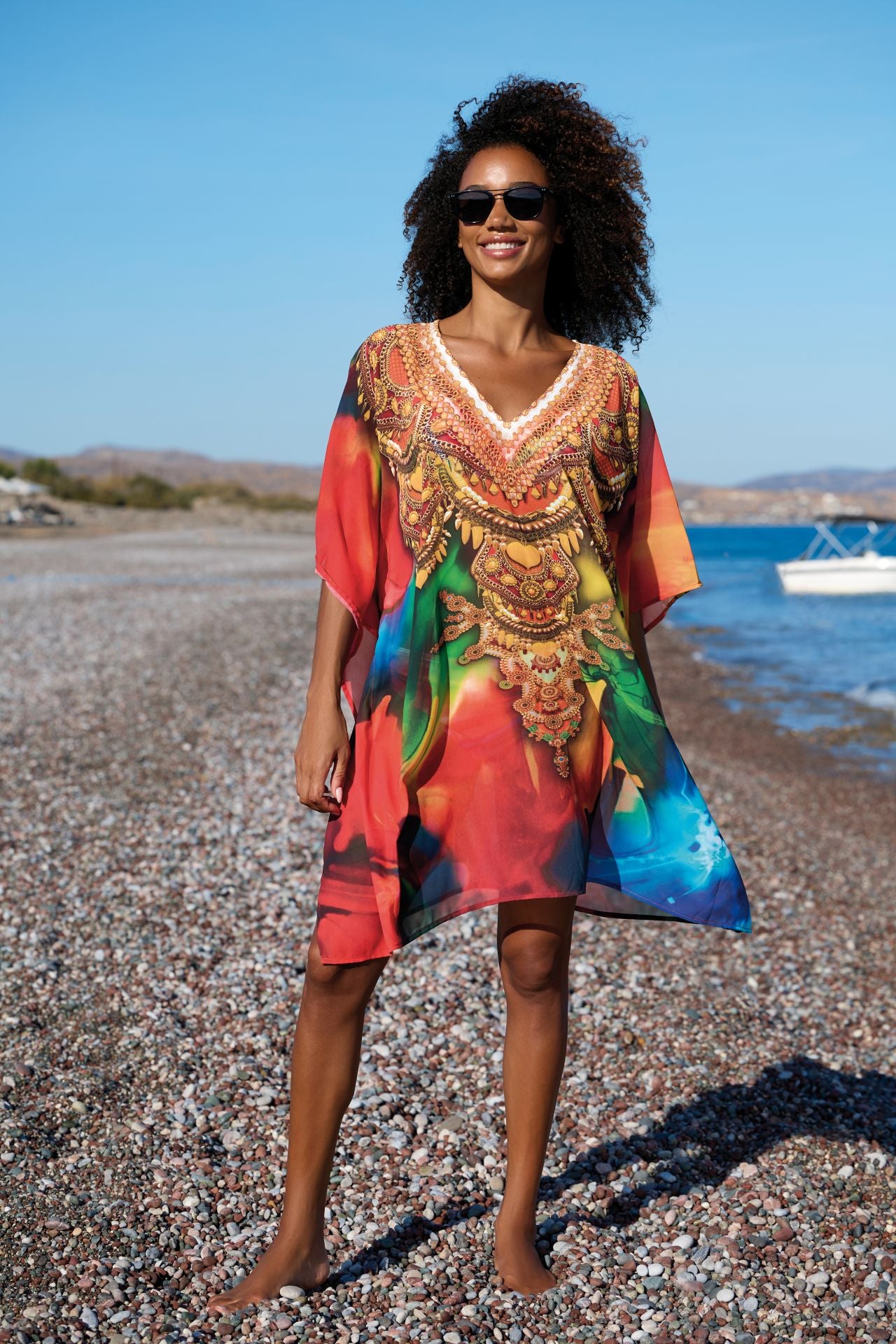 Sunflair poncho vuurwerk - 23804 - multicolor