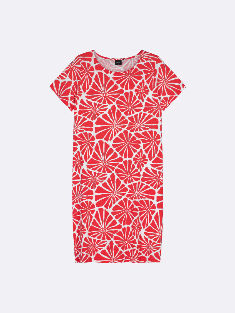 Nanso big shirt korte mouw citrus print - ARALIA 28790 - Rood