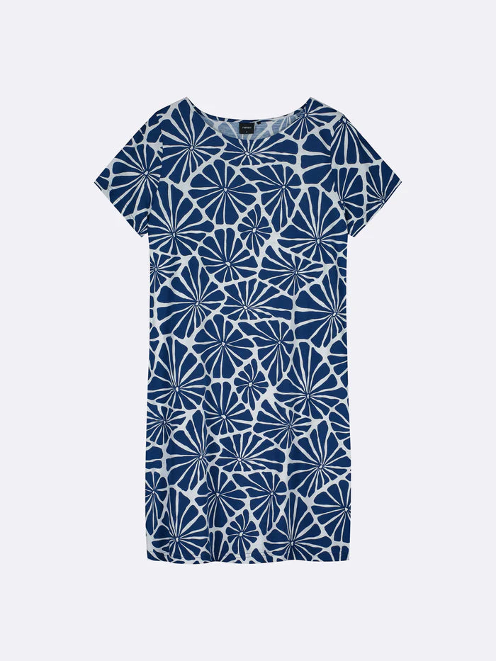 Nanso big shirt korte mouw citrus print - ARALIA 28790 - Blauw