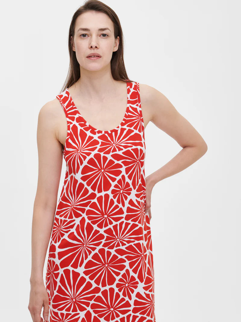 Nanso mouwloos Nachthemd citrus print - ARALIA 28792 - Rood