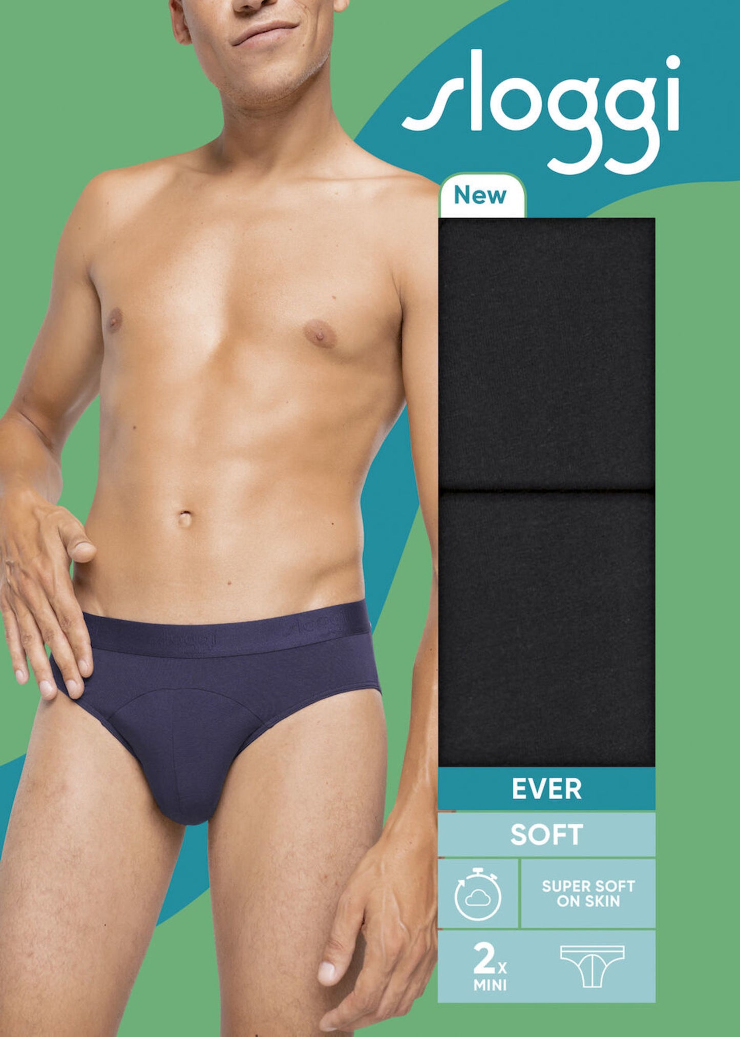 Sloggi men slip - Ever soft brief - 3 kleuren - 2pack *Uitlopend