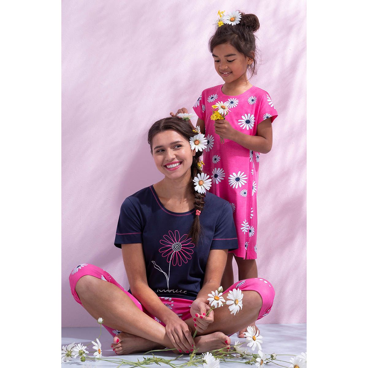 Rebelle pyjama korte mouw madelief - 21231-400-2 - roze