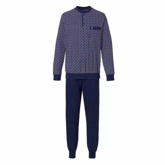 Robson heren pyjama met boorden en knoopsluiting - 27231-706-4 - rood/blauw