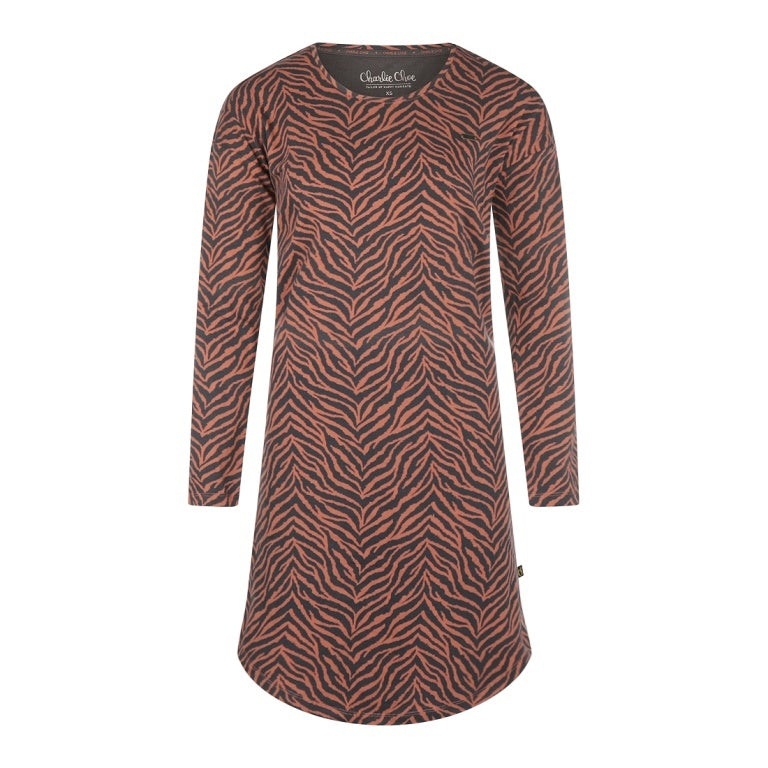 Charlie Choe Dames Nachthemd Bigshirt - U45162-38 - Terra Tijger