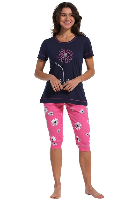 Rebelle pyjama korte mouw madelief - 21231-400-2 - roze